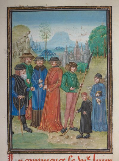 Detalle de una miniatura de las Siete Edades del Hombre de Franco Flemish School