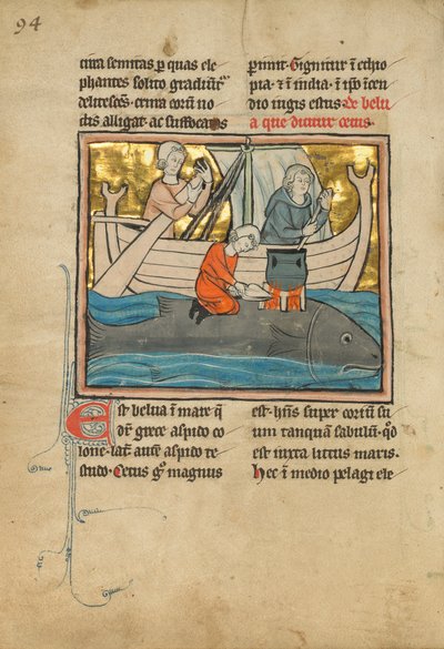 Un pescador en la espalda de una ballena, 1277 o después de Franco Flemish School