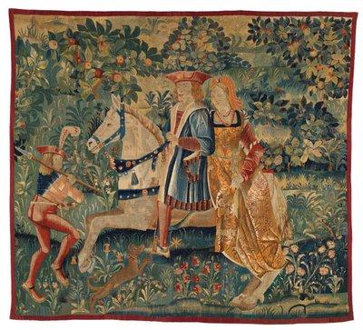 Tapiz, Mes de mayo, o La Chasse au Faucon, c.1500 (lana) de Franco-Flemish School