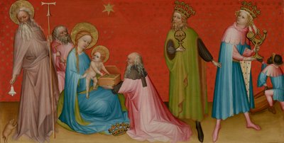 La adoración de los magos con San Antonio Abad, c.1400 de Franco Flemish School
