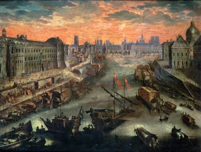 Vista de París desde el Pont Royal de Franco Flemish School