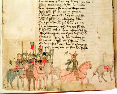 Atila el Huno y su ejército a caballo, de La Guerra de Atila por Nicola da Casola de Franco Italian School