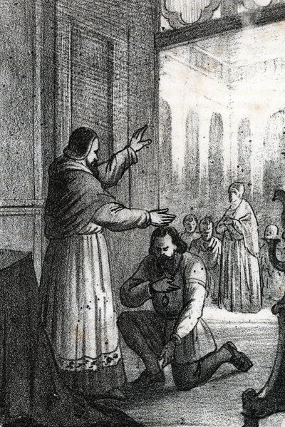 Encuentro entre el Papa Pablo III y Carlos Quinto en Rocca di Busseto en 1543 de Franco Mistrali