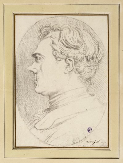 Retrato caricaturesco del pintor Ménageot, Roma 1772 de François-André Vincent
