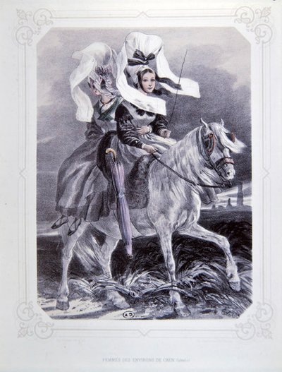 Mujeres de la región de Caen en Normandía, de 