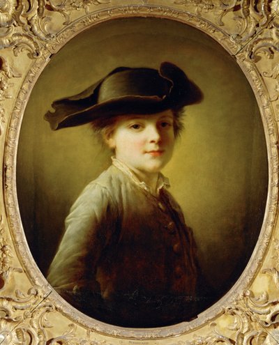 Jeune garcon au tricorne - joven con sombrero de tres picos ... de Francois-Hubert Drouais