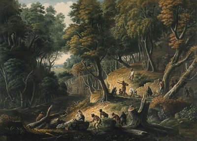 Los cimarrones en una emboscada en la finca Dromily en la parroquia de Trelawney, Jamaica, pub. 1801 de Francois Joseph Bourgoin