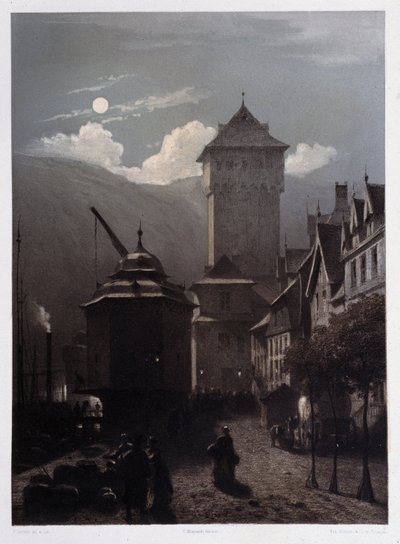 Chateau Boppart. En "El Rin monumental y pintoresco". Litografías de Fourmais y Stroobant de Francois Stroobant