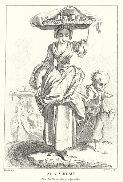 Vendedor de crema (grabado) de Francois (after) Boucher