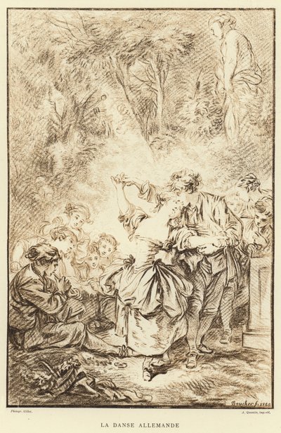 La danza alemana (grabado) de Francois (after) Boucher