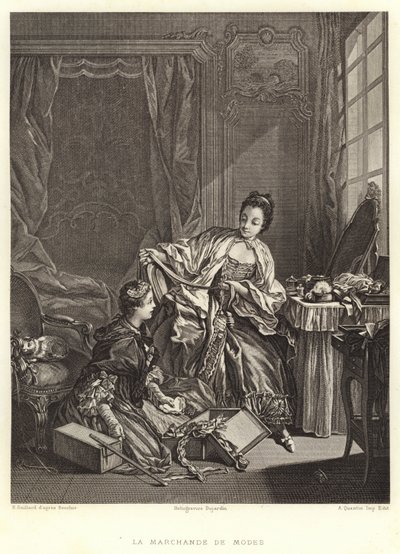 La vendedora de modas de Francois (after) Boucher