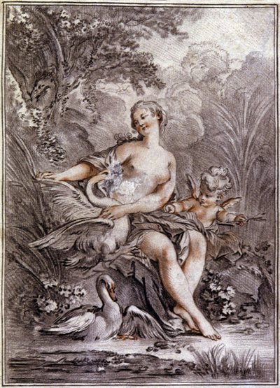 Leda y el cisne de Francois (after) Boucher