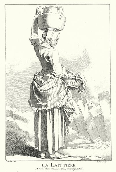 Lechera (grabado) de Francois (after) Boucher