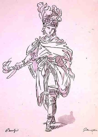 Traje de ópera, de la colección Menus Plaisirs, facsímil de A. Guillaumot Fils de Francois (after) Boucher
