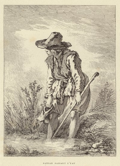 Campesino Cruzando el Agua de Francois (after) Boucher
