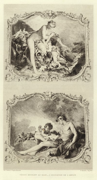 Venus Entrando al Baño, La educación del Amor de Francois (after) Boucher