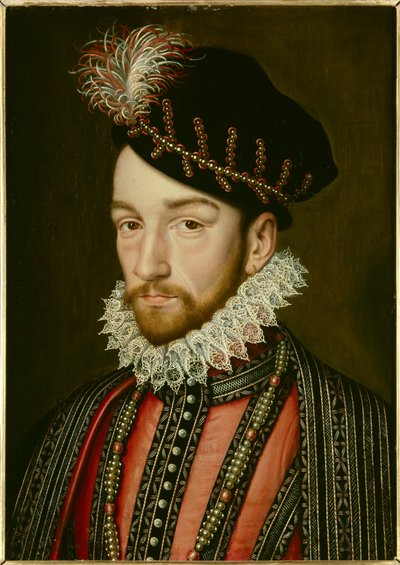 Retrato de Carlos IX (1550 - 1574) de Francois (after) Clouet