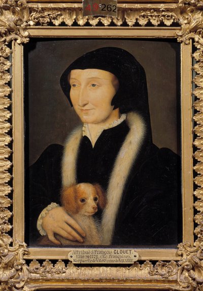 Retrato de Margarita de Angulema (1492-1549) Reina de Navarra, hermana de Francisco I. Atribuido a Francois Clouet (1515-1572). Siglo XVI. Chantilly, museo Condé de Francois (attr. to) Clouet