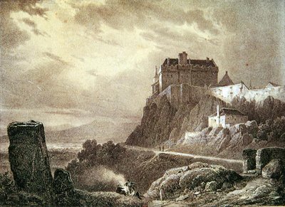 Castillo de Stirling, grabado por Villeneuve de Francois Alexandre Pernot
