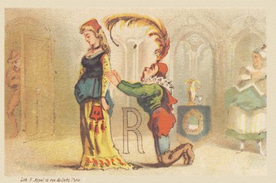 R (carta mostrada por una dama y un valet de rodillas) de Francois Antoine Appel