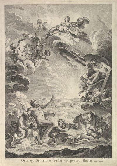 Neptuno apaciguando la tormenta de Francois Antoine Aveline