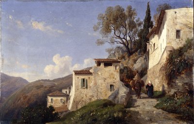 En la carretera de Génova, cerca de Niza de Francois Antoine Leon Fleury
