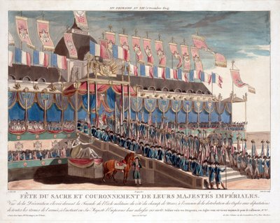 Fiestas en la Coronación de Napoleón - Aubertin, Francois (1783-1821) - 1806 - Aguatinta - 56,5x72,5 - Colección privada de Francois Aubertin
