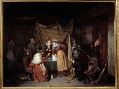 Una Sibila diciendo buena aventura a los jóvenes de François Auguste Biard