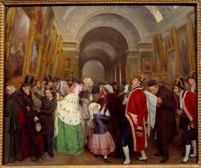 Cuatro horas en el Salón Cierre de la exposición anual de pintura en la Gran Galería del Louvre de François Auguste Biard