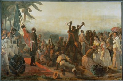 Proclamación de la libertad de los negros en las colonias ... de François Auguste Biard