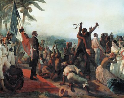 Proclamación de la abolición de la esclavitud en las colonias francesas el 23 de abril de François Auguste Biard
