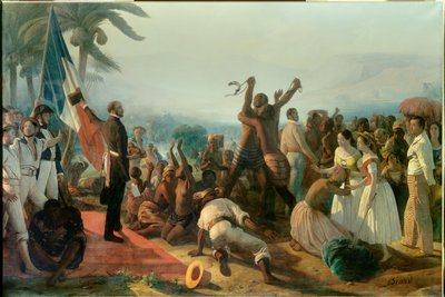 Proclamación de la abolición de la esclavitud en las colonias francesas el 23 de abril de François Auguste Biard