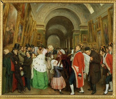 Las cuatro en el salón también significa hora de cierre ... de François Auguste Biard