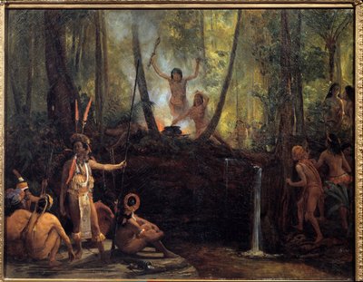 La fabricación de curare en la selva brasileña de François Auguste Biard