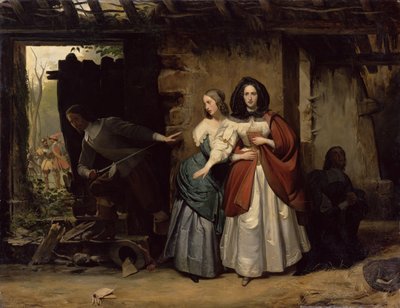 La huida de Henrietta-Maria de Francia, Reina de Inglaterra en 1638, 1835 de Francois Augustin Desmoulins
