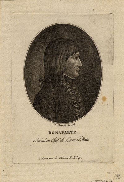Napoleón como comandante del Ejército de Italia, c. 1798 de Francois Bonneville