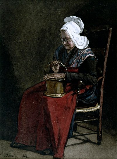 Anciana con olla de cobre de François Bonvin