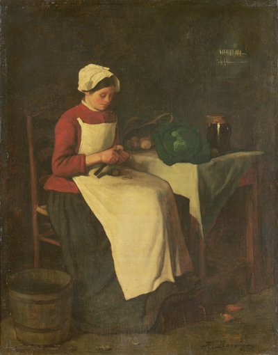 La joven ama de casa (óleo sobre lienzo) de François Bonvin