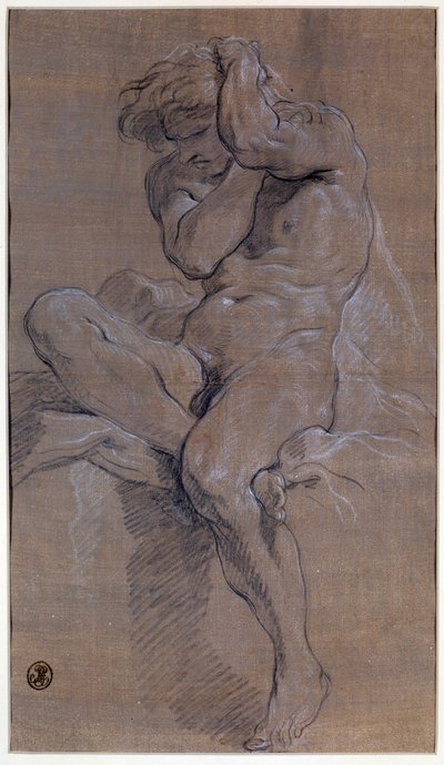 Academia de hombre desnudo sentado de François Boucher