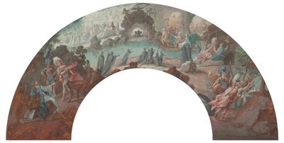 Eneas en el inframundo, boceto para un abanico de François Boucher