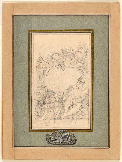Exlibris heráldico para Crozat, Barón de Thiers de François Boucher