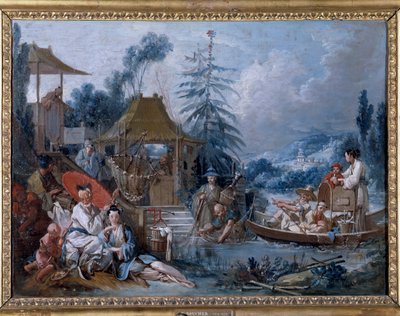 Chinoiserie: “la pesca” Pintura de François Boucher (1703-1770) de François Boucher