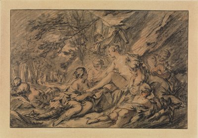 Diana descansando en el bosque con sus ninfas de François Boucher