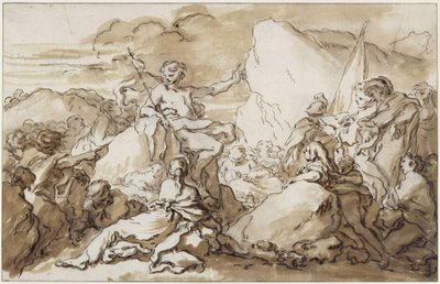 La predicación de Juan el Bautista en el desierto de François Boucher