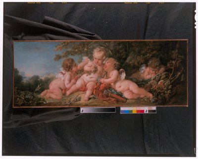 Cuatro Putti en paisaje de François Boucher