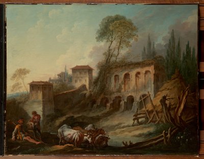 Paisaje imaginario con el Monte Palatino visto desde Campo Vaccino de François Boucher