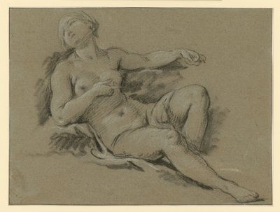 Figura de desnudo femenino recostada de François Boucher