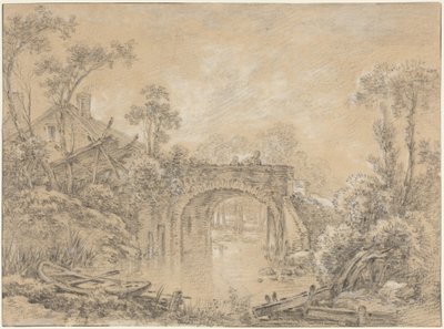 Paisaje con un puente rústico de François Boucher