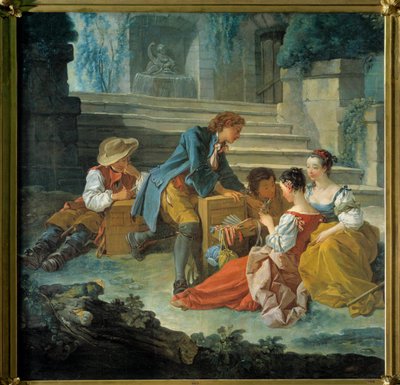 El pequeño vendedor ambulante. Pintura de François Boucher de François Boucher