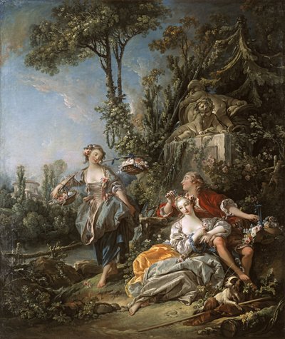 Amantes en un Parque de François Boucher